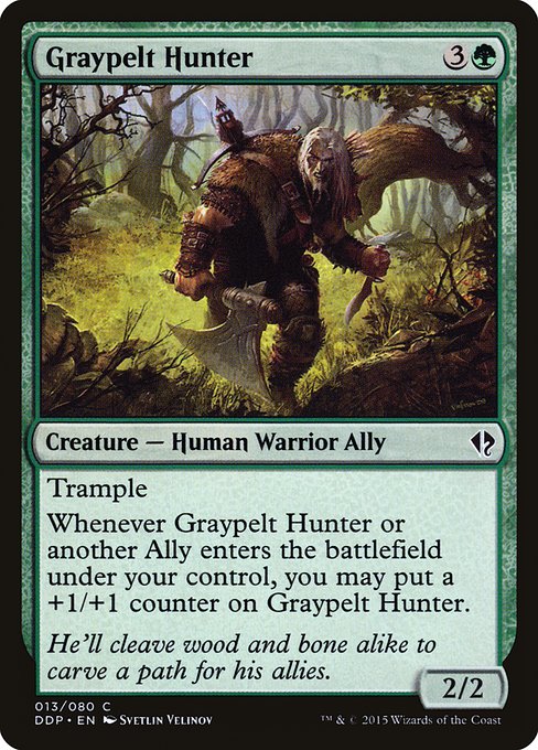 【EN】灰色革の狩人/Graypelt Hunter [DDP] 緑C No.13