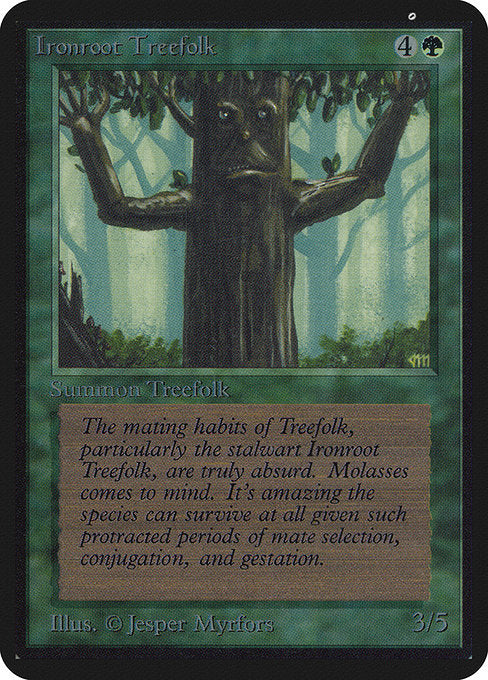 【EN】鉄の根の樹人族/Ironroot Treefolk [LEA] 緑C No.203
