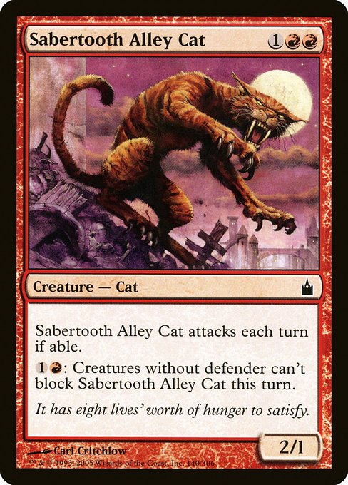 【Foil】【EN】野良剣歯猫/Sabertooth Alley Cat [RAV] 赤C No.140