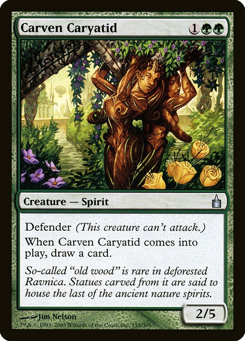 【EN】木彫りの女人像/Carven Caryatid [RAV] 緑U No.155