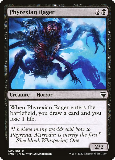 【Foil】【EN】ファイレクシアの憤怒鬼/Phyrexian Rager [CMR] 黒C No.142