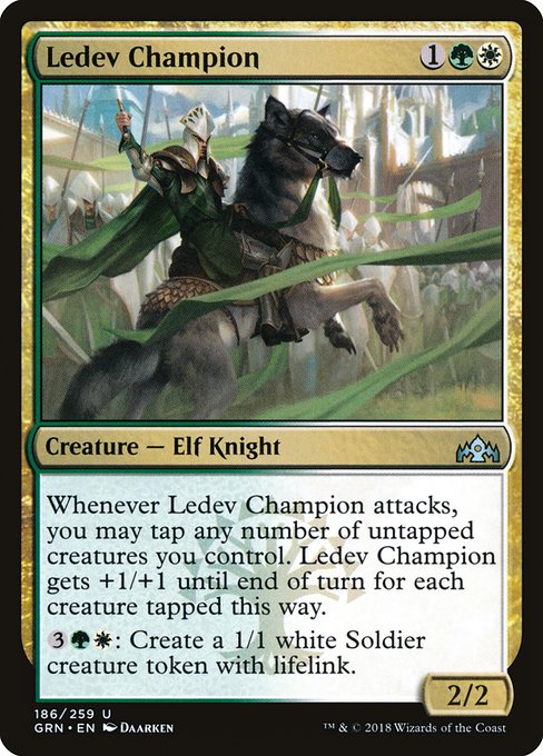 【EN】レーデヴの勇者/Ledev Champion [GRN] 金U No.186