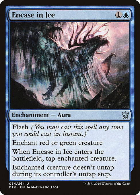 【Foil】【EN】氷固め/Encase in Ice [DTK] 青U No.54