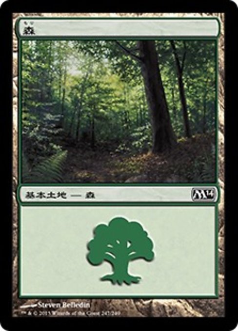 【Foil】【JP】森/Forest [M14] 無C No.247