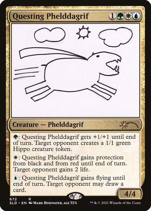 【Foil】【EN】探索するフェルダグリフ/Questing Phelddagrif [SLD] 金R No.672