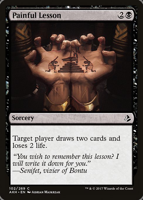 【Foil】【EN】痛ましい教訓/Painful Lesson [AKH] 黒C No.102