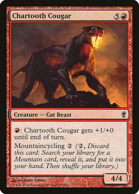 【Foil】【EN】黒焦げ牙のクーガー/Chartooth Cougar [CNS] 赤C No.139