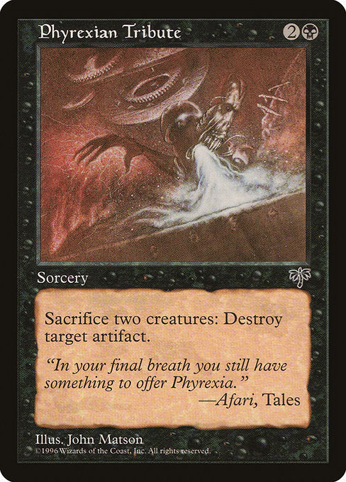 【EN】ファイレクシアへの貢ぎ物/Phyrexian Tribute [MIR] 黒R No.134