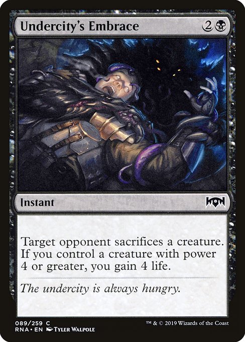 【Foil】【EN】地底街の抱擁/Undercity's Embrace [RNA] 黒C No.89