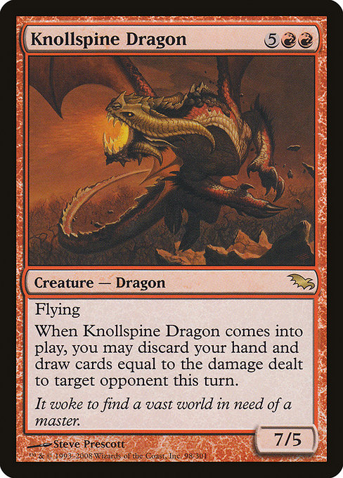 【Foil】【EN】山背骨のドラゴン/Knollspine Dragon [SHM] 赤R No.98