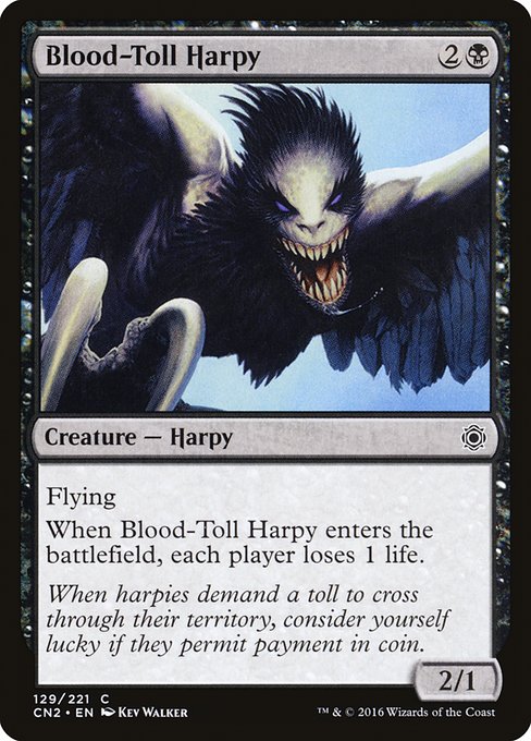 【Foil】【EN】血集りのハーピー/Blood-Toll Harpy [CN2] 黒C No.129