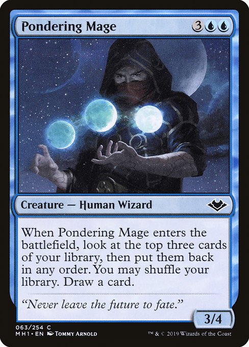 【Foil】【EN】思案する魔道士/Pondering Mage [MH1] 青C No.63