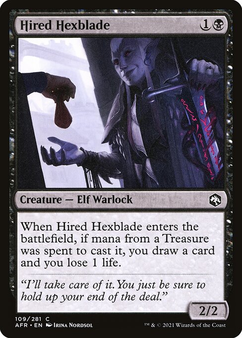 【Foil】【EN】雇われた魔剣士/Hired Hexblade [AFR] 黒C No.109