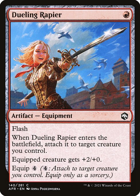 【Foil】【EN】決闘のレイピア/Dueling Rapier [AFR] 茶C No.140