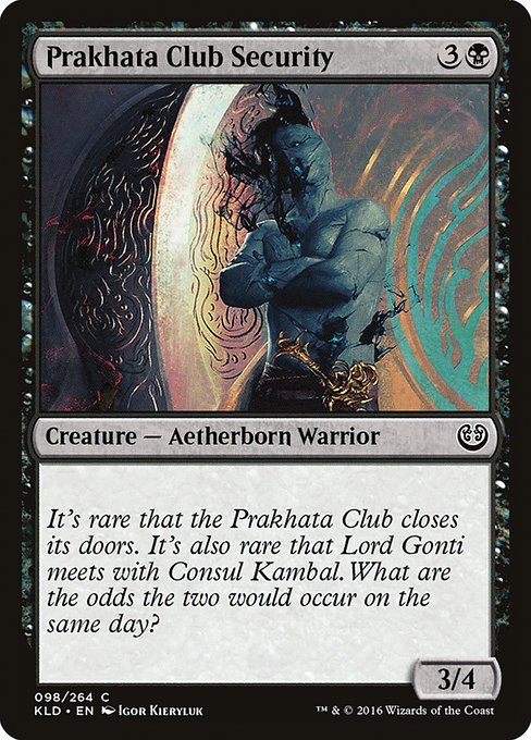 【Foil】【EN】プラカタクラブの用心棒/Prakhata Club Security [KLD] 黒C No.98