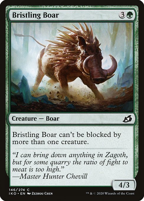 【Foil】【EN】逆毛の猪/Bristling Boar [IKO] 緑C No.146