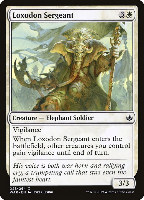 【Foil】【EN】ロクソドンの軍曹/Loxodon Sergeant [WAR] 白C No.21