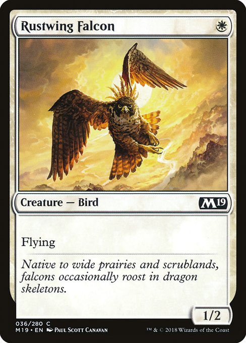 【Foil】【EN】錆色翼の隼/Rustwing Falcon [M19] 白C No.36