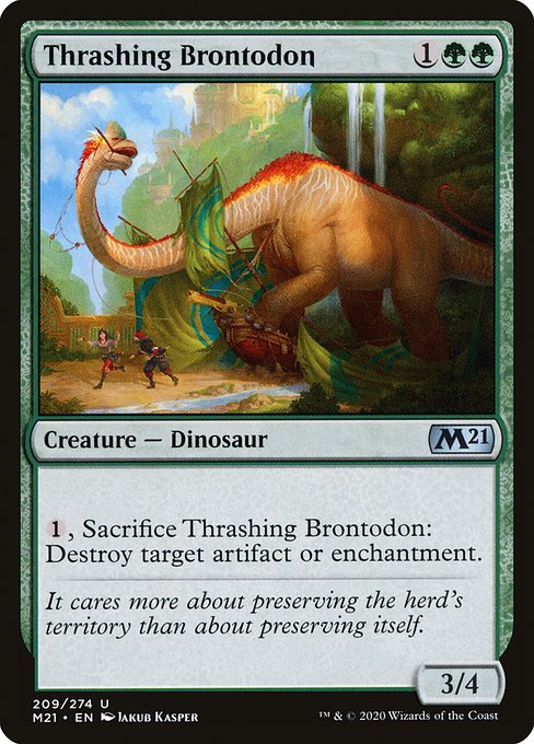 【Foil】【EN】打ち壊すブロントドン/Thrashing Brontodon [M21] 緑U No.209