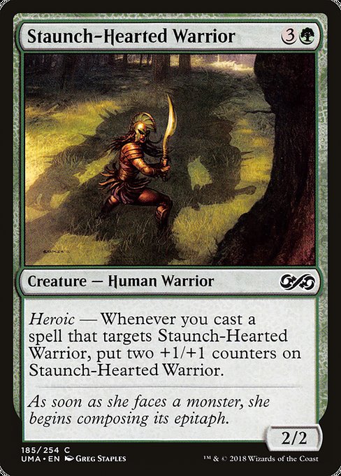【Foil】【EN】信条の戦士/Staunch-Hearted Warrior [UMA] 緑C No.185