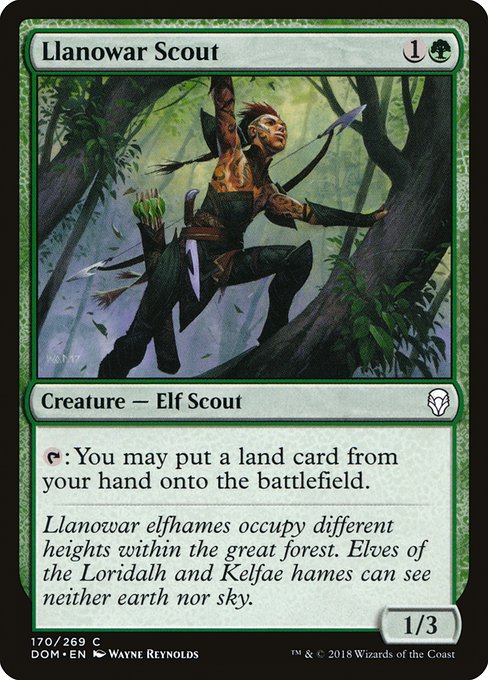 【Foil】【EN】ラノワールの斥候/Llanowar Scout [DOM] 緑C No.170