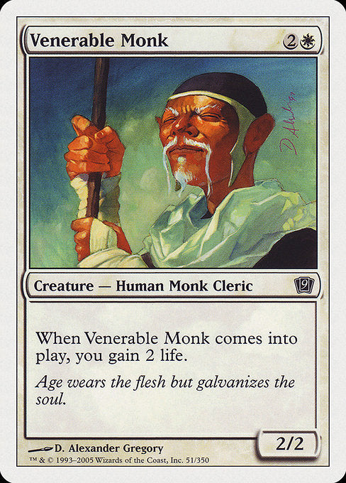 【Foil】【EN】ありがたい老修道士/Venerable Monk [9ED] 白C No.51