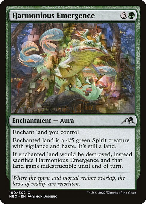 【Foil】【EN】調和した出現/Harmonious Emergence [NEO] 緑C No.190