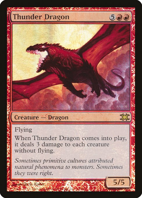 【Foil】【EN】雷のドラゴン/Thunder Dragon [DRB] 赤R No.14