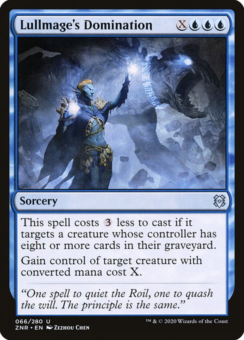 【Foil】【EN】凪魔道士の威圧/Lullmage's Domination [ZNR] 青U No.66
