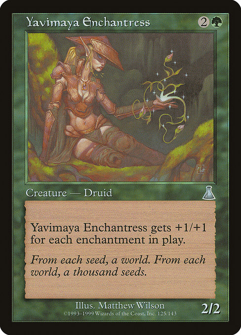 【Foil】【EN】ヤヴィマヤの女魔術師/Yavimaya Enchantress [UDS] 緑U No.125