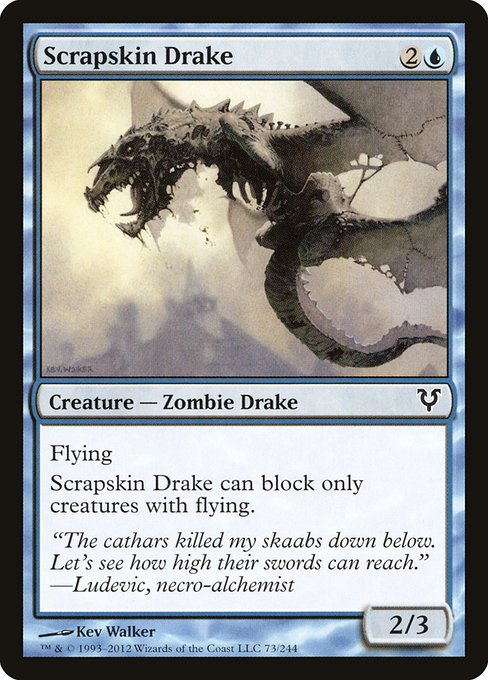 【Foil】【EN】屑肌のドレイク/Scrapskin Drake [AVR] 青C No.73