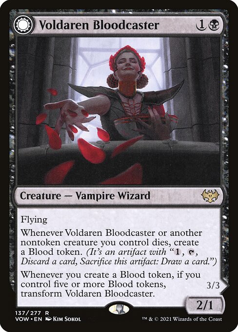 【Foil】【EN】Voldaren Bloodcaster // Bloodbat Summoner [VOW] 混R No.137