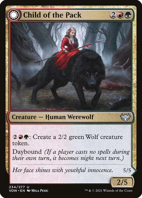 【Foil】【EN】Child of the Pack // Savage Packmate [VOW] 混U No.234