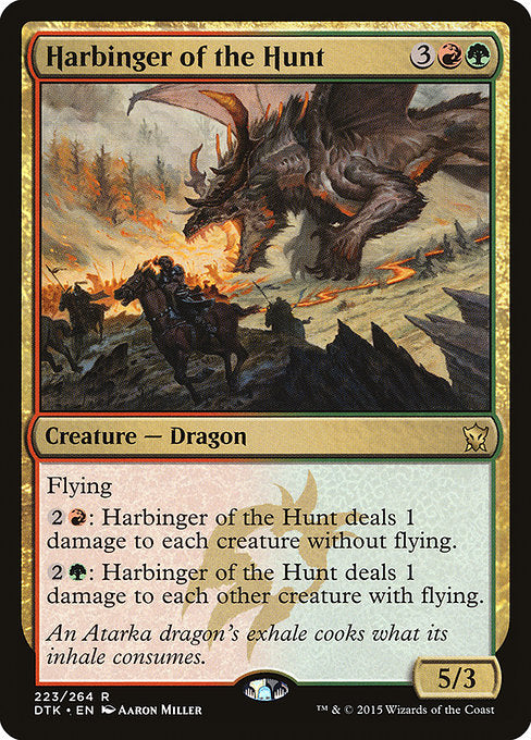 【Foil】【EN】狩りの先駆け/Harbinger of the Hunt [DTK] 金R No.223