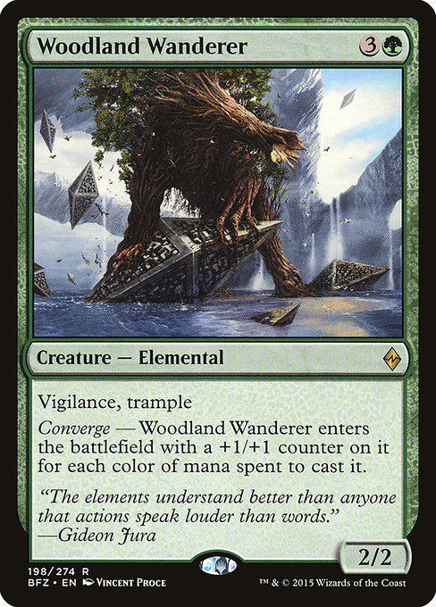 【Foil】【EN】放浪する森林/Woodland Wanderer [BFZ] 緑R No.198