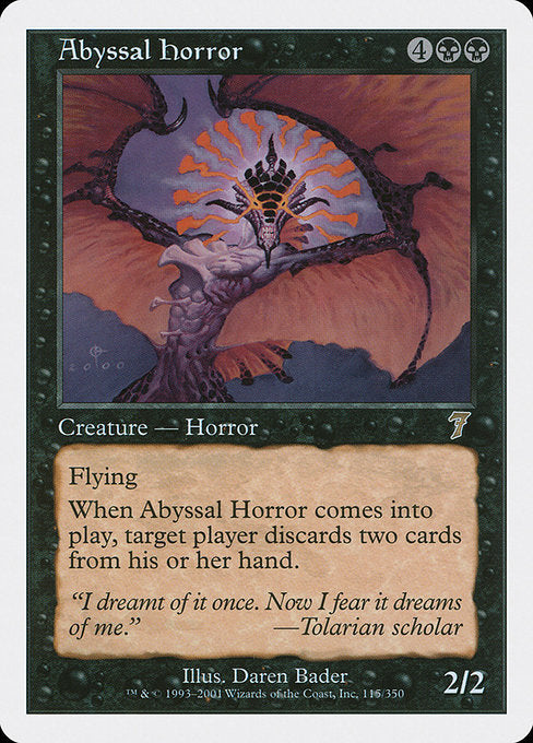 【EN】深淵の怪物/Abyssal Horror [7ED] 黒R No.115