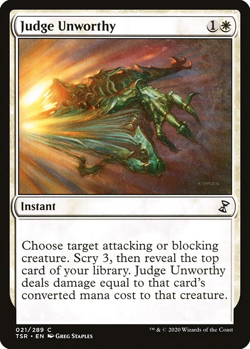 【Foil】【EN】卑しめる裁き/Judge Unworthy [TSR] 白C No.21