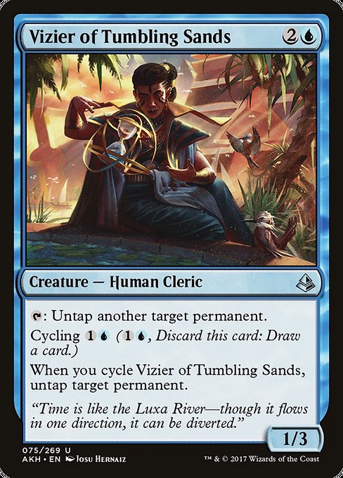 【Foil】【EN】砂時計の侍臣/Vizier of Tumbling Sands [AKH] 青U No.75