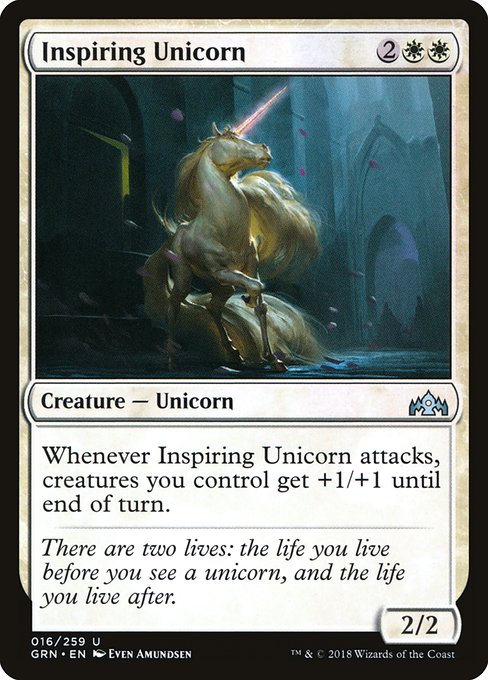 【Foil】【EN】鼓舞する一角獣/Inspiring Unicorn [GRN] 白U No.16