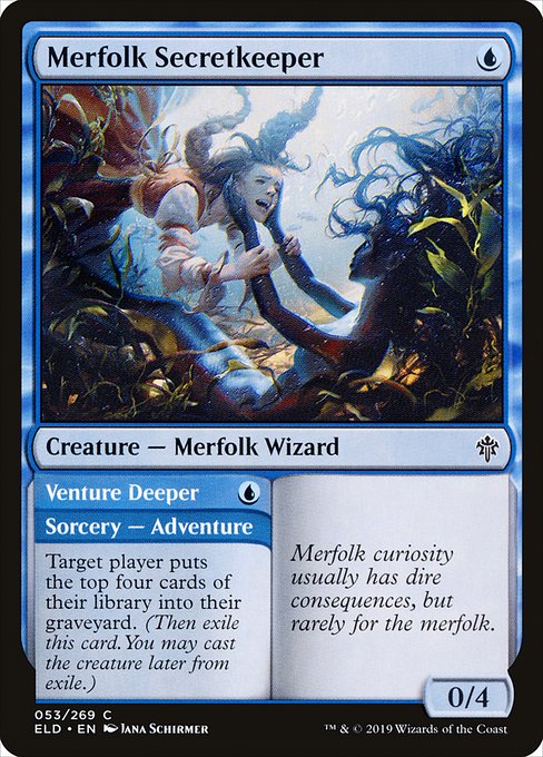 【Foil】【EN】Merfolk Secretkeeper // Venture Deeper [ELD] 混C No.53