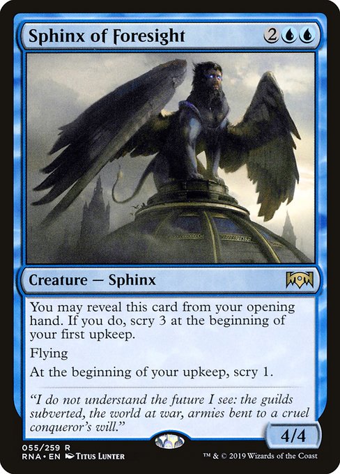 【Foil】【EN】予見のスフィンクス/Sphinx of Foresight [RNA] 青R No.55