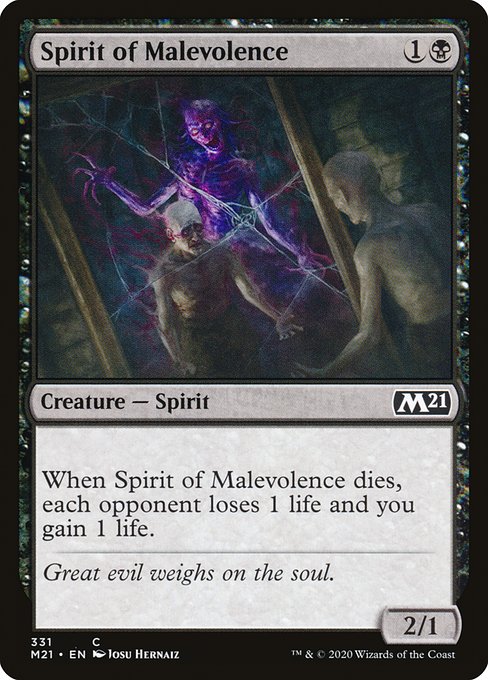 【EN】悪意の霊魂/Spirit of Malevolence [M21] 黒C No.331