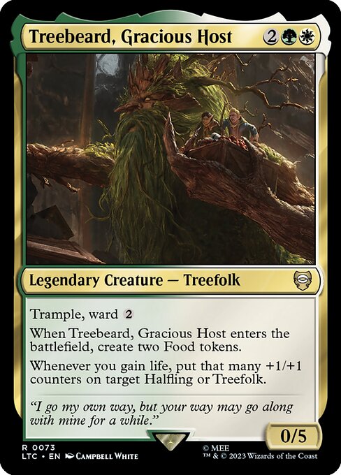 【EN】親切にもてなす者、木の鬚/Treebeard, Gracious Host [LTC] 金R No.73