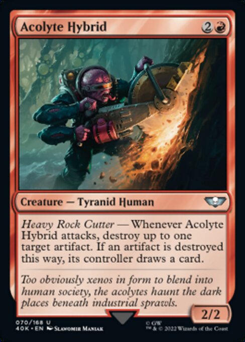 【Foil】【EN】Acolyte Hybrid [40K] 赤U No.70★