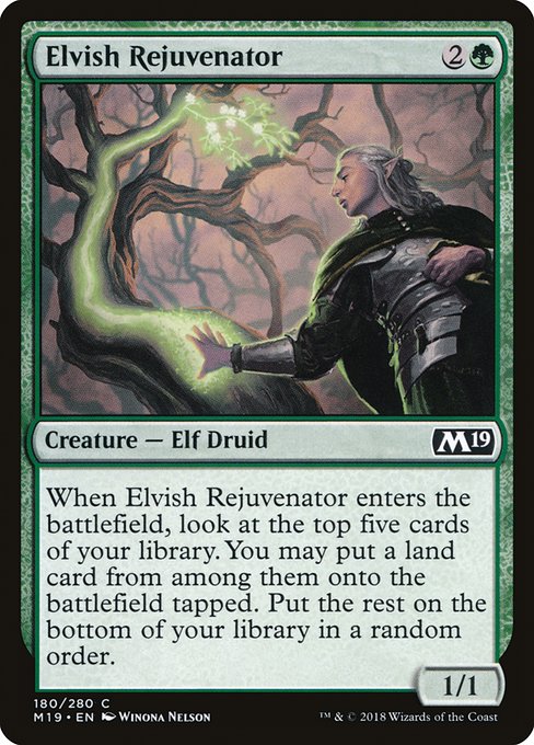 【Foil】【EN】エルフの再生者/Elvish Rejuvenator [M19] 緑C No.180