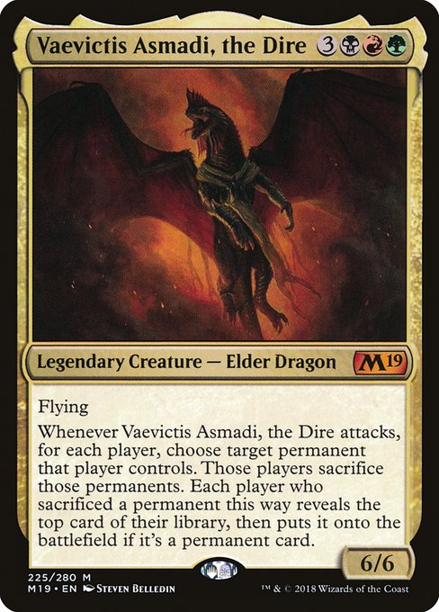 【Foil】【EN】暴虐の龍、アスマディ/Vaevictis Asmadi, the Dire [M19] 金M No.225