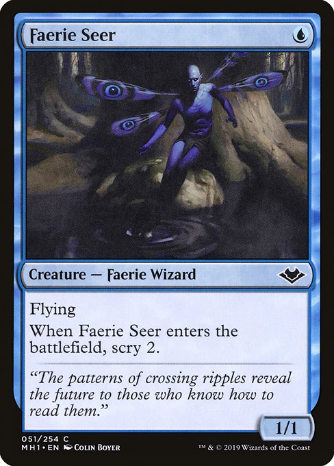 【Foil】【EN】フェアリーの予見者/Faerie Seer [MH1] 青C No.51