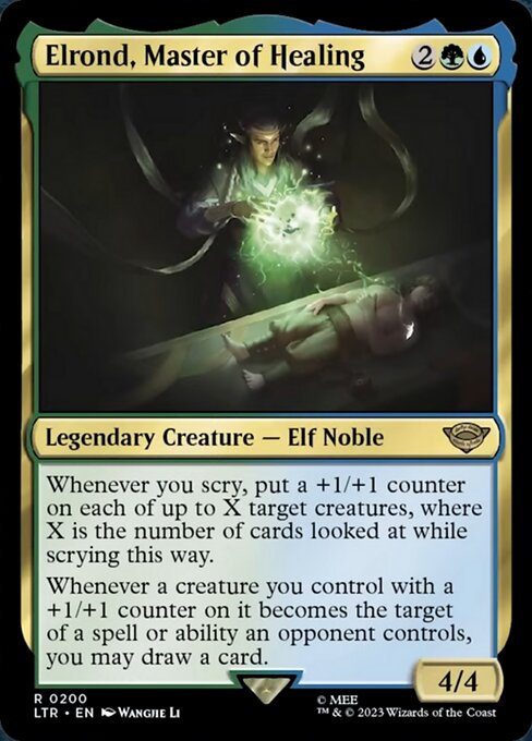 【Foil】【EN】医術の大家、エルロンド/Elrond, Master of Healing [LTR] 金R No.200