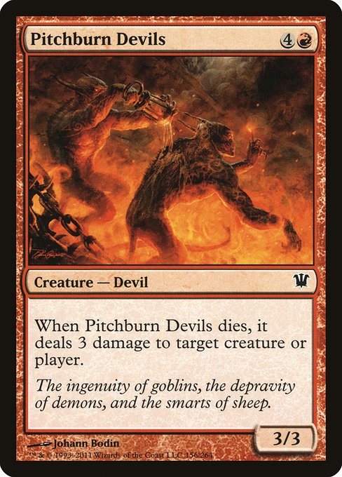 【EN】燃え投げの小悪魔/Pitchburn Devils [ISD] 赤C No.156
