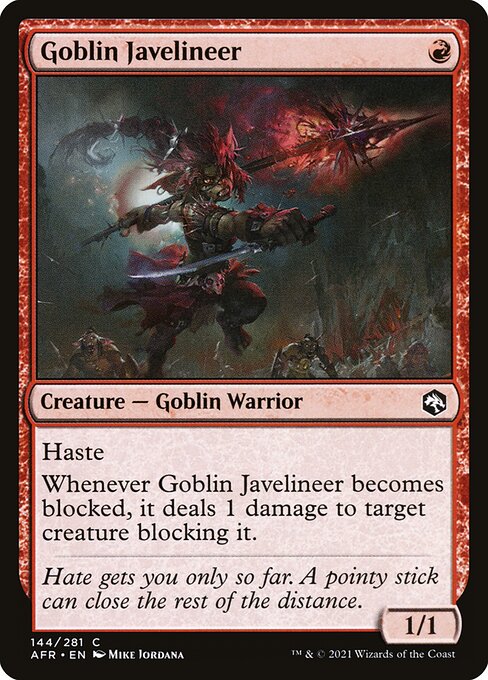 【Foil】【EN】ゴブリンの投槍兵/Goblin Javelineer [AFR] 赤C No.144